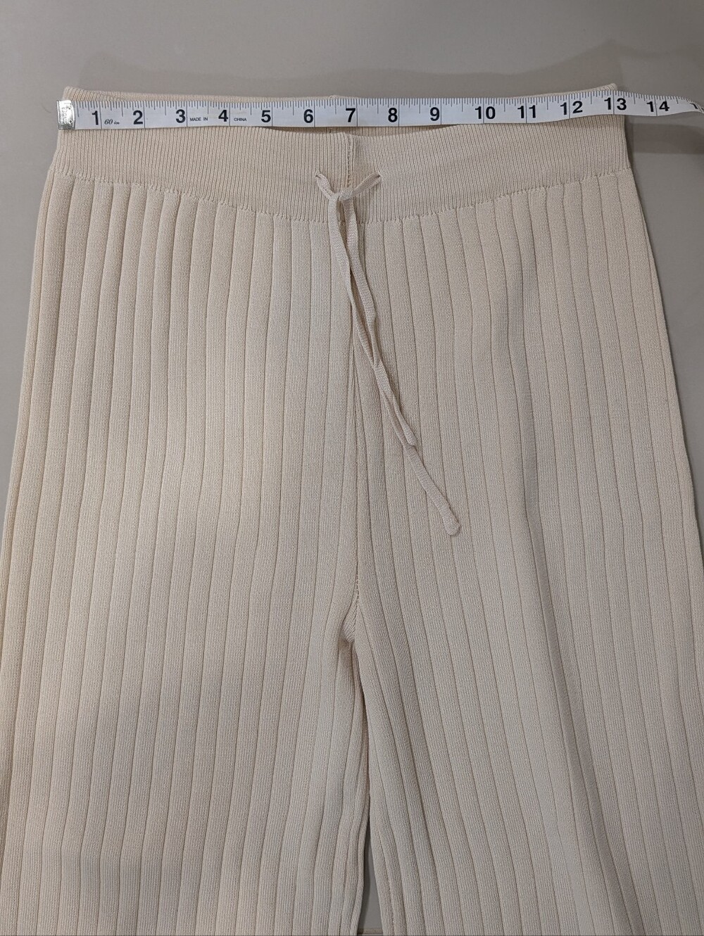 NWOT Cream Ribbed Knit Sleeveless Top &  Pants Set - Picture 10 of 15